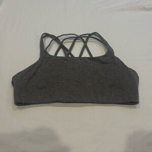 Athleta Heather Gray Strappy Sports Bra